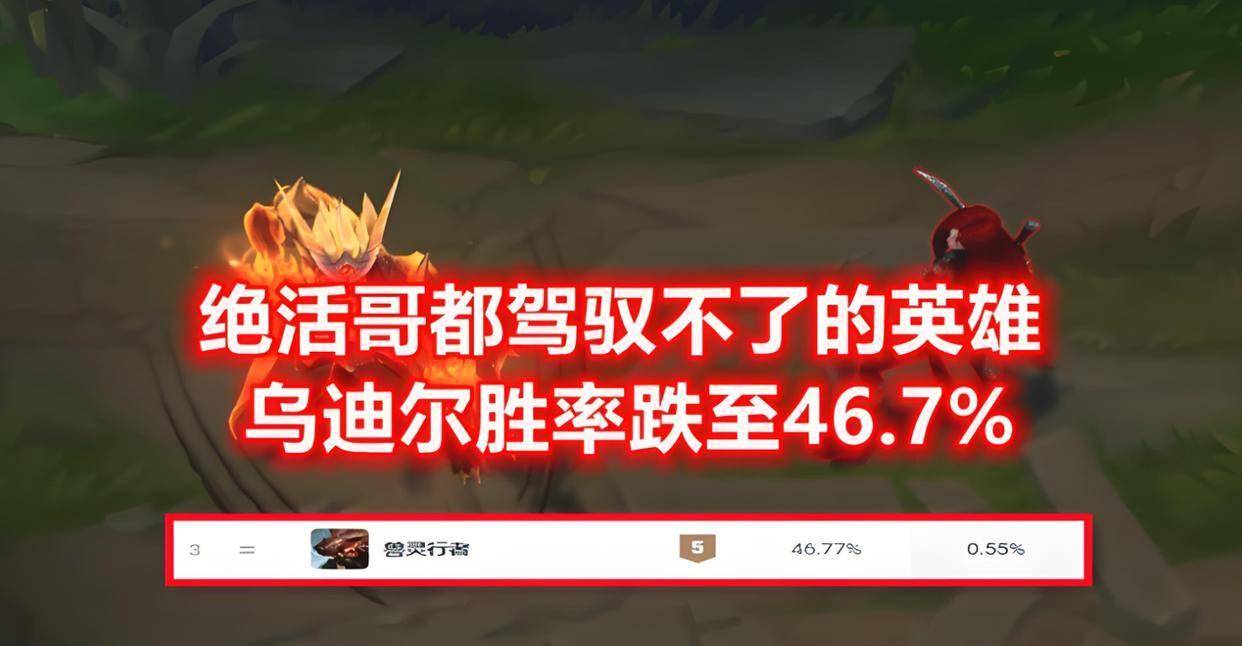 LOL登(dēng)场率最低的英雄，冷门程度(dù)远超烏(wū)迪尔，国服上场僅(jǐn)1.23%